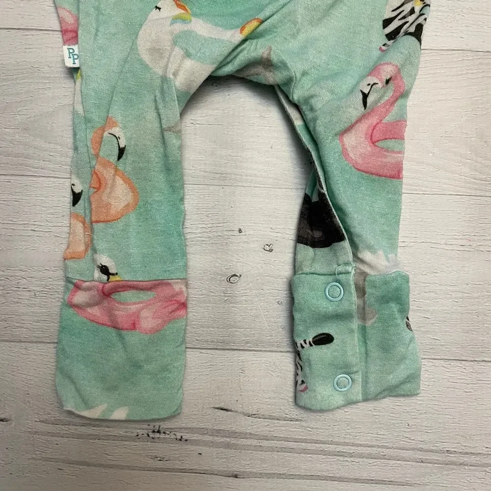 Posh Peanut Ruffled Cap Sleeve Romper‎ in Lenny